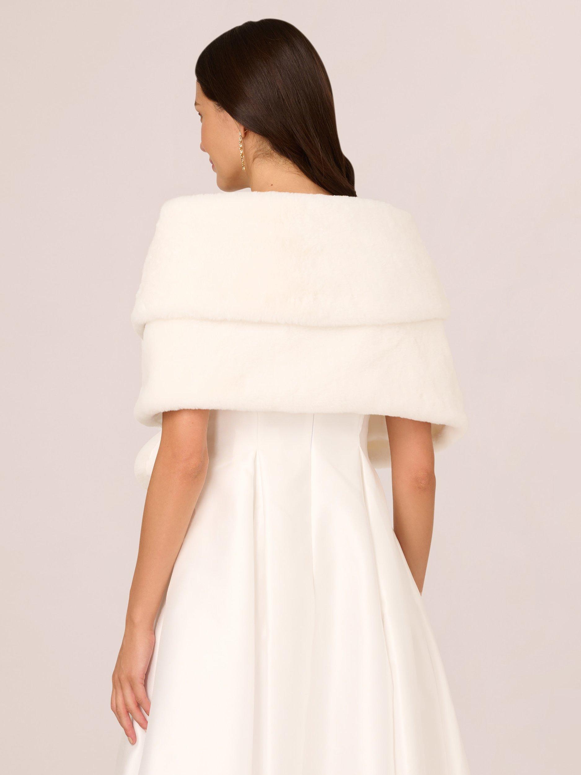 Product image 2 of 7, which shows Adrianna Papell Faux Fur Wrap, Ivory