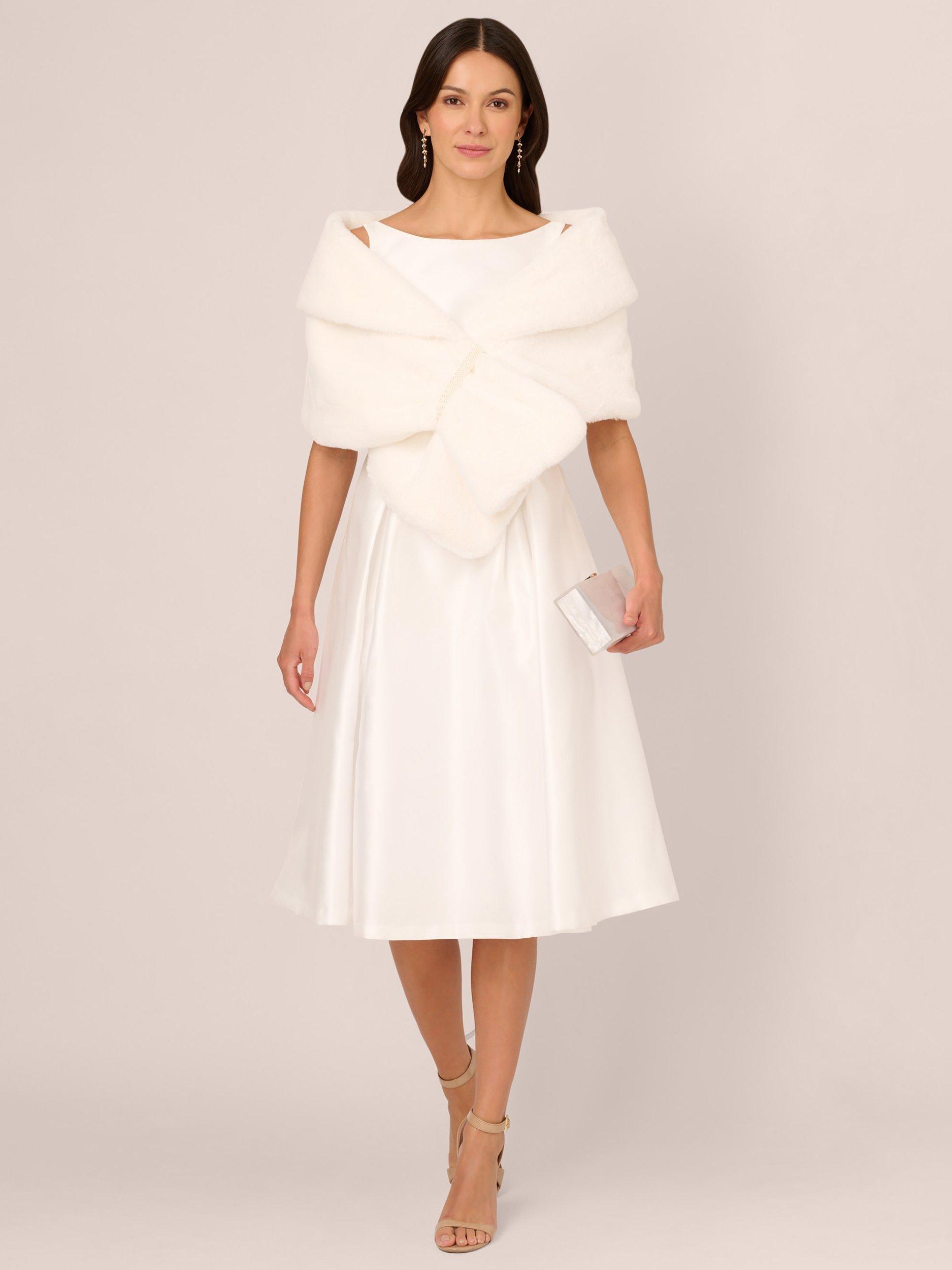 Product image 3 of 7, which shows Adrianna Papell Faux Fur Wrap, Ivory