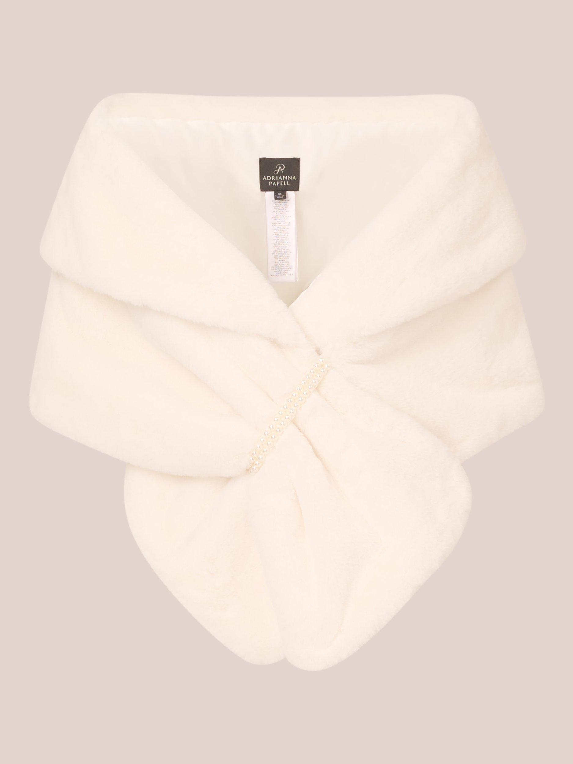 Product image 6 of 7, which shows Adrianna Papell Faux Fur Wrap, Ivory