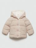 Mango Baby Patrick Quilted Jacket, Light Beige