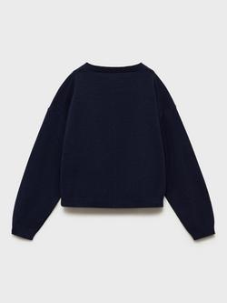 Mango Kids' Emma Cotton Blend Cardigan - view 2, Navy