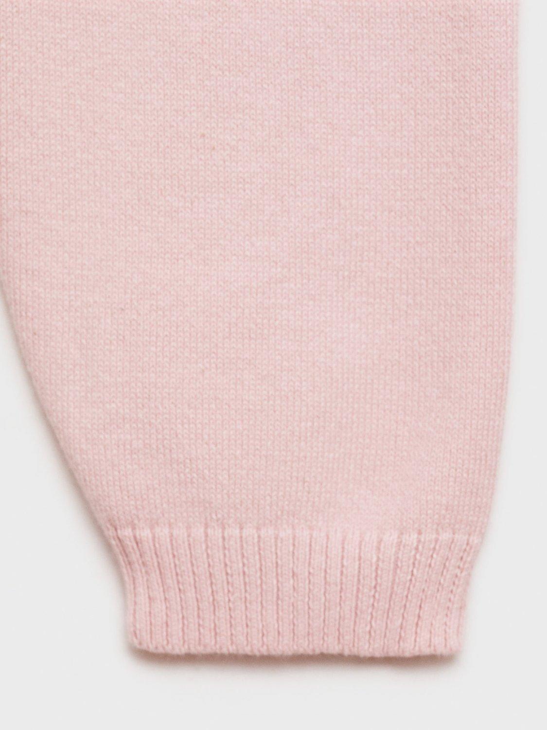 Product image 5 of 7, which shows Mango Kids' Emma Cotton Blend Cardigan, Pastel Pink, 9-10 years