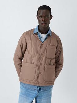 John Lewis ANYDAY Wavy Quilted Jacket, Walnut, Walnut