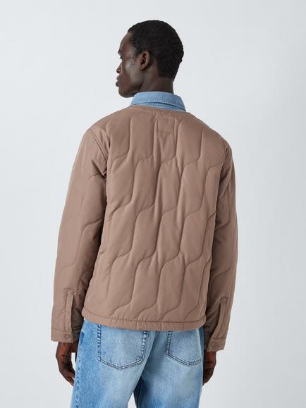 John Lewis ANYDAY Wavy Quilted Jacket, Walnut - view 2, Walnut