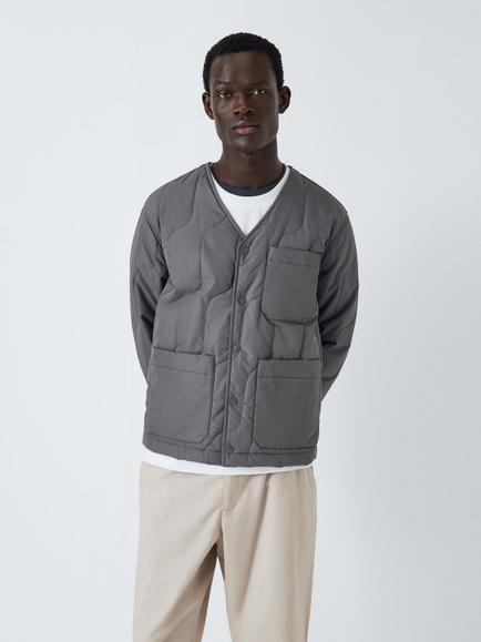 John Lewis ANYDAY Wavy Quilted Jacket, Walnut, Ebony
