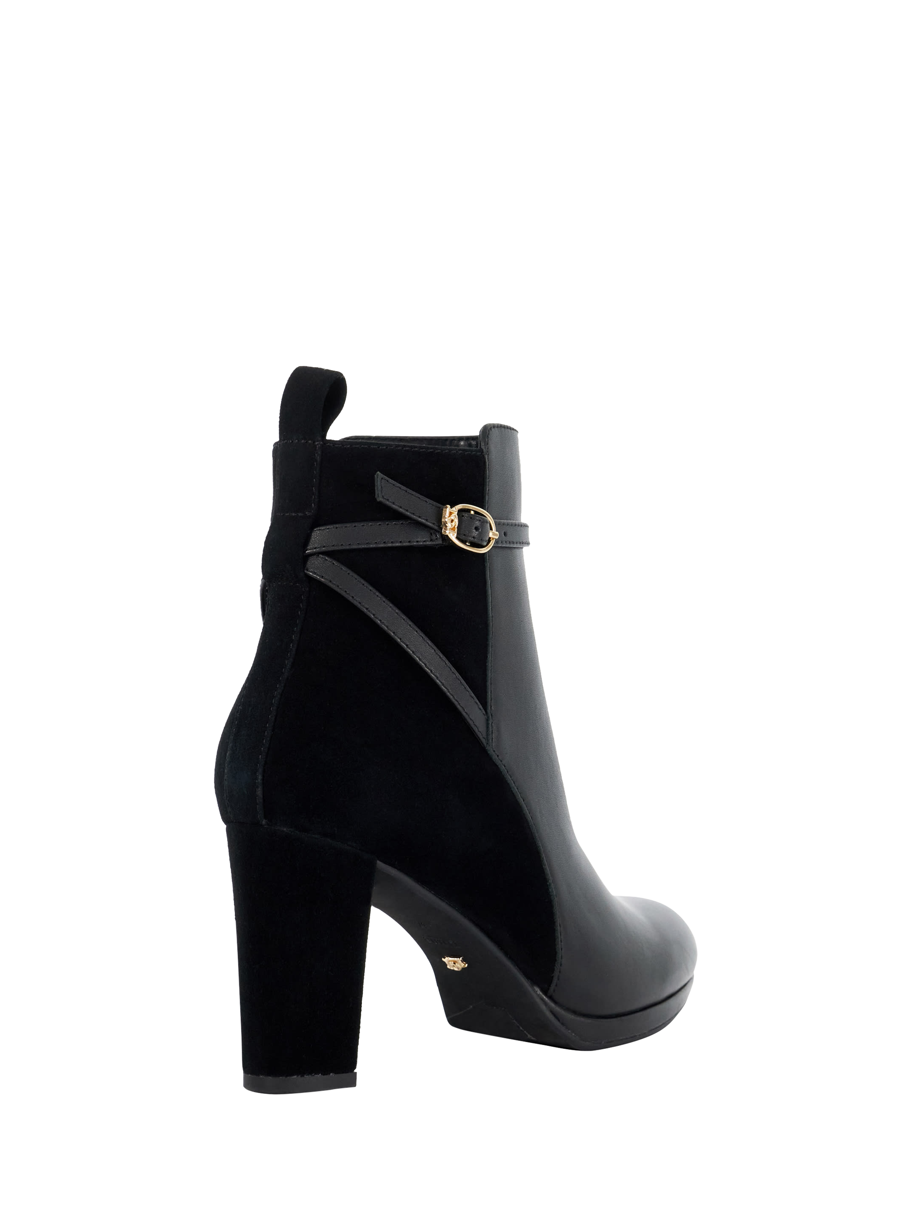 Product image 4 of 6, which shows Dune Ottara Leather Heeled Ankle Boots, Black, EU41