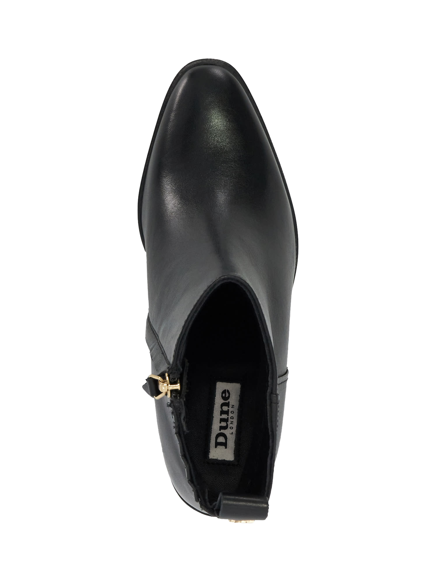 Product image 2 of 5, which shows Dune Palar Leather Almond Toe Block Heel Western Boots, Black, EU40