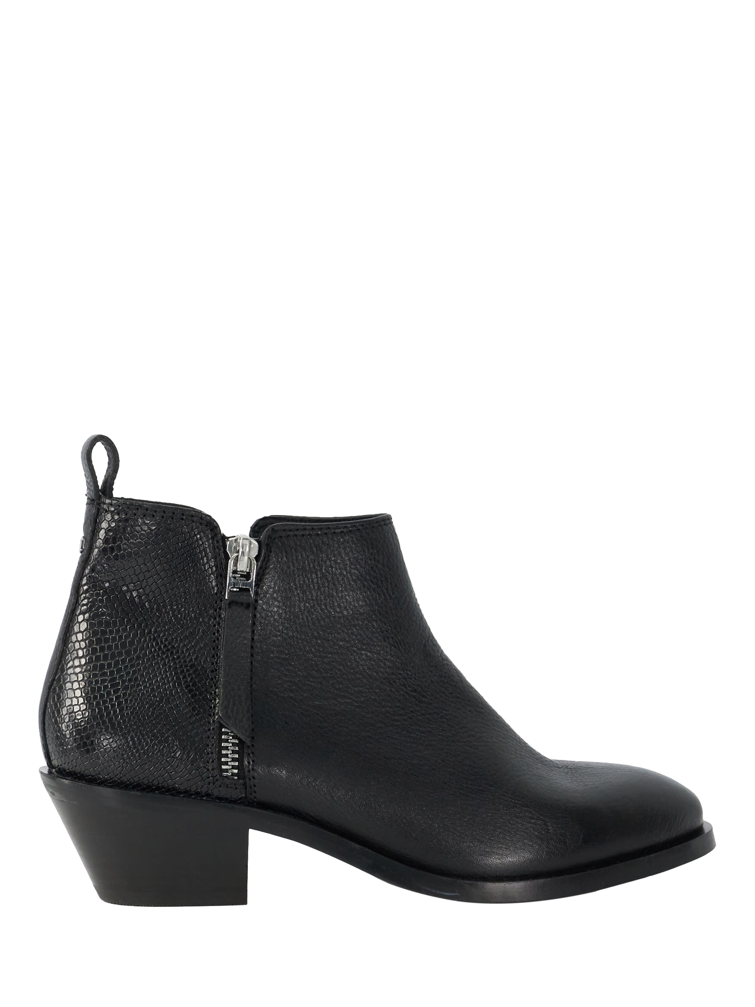 Dune Pear Suede Stacked Heel Ankle Boots Black