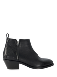 Dune Pear Suede Stacked Heel Ankle Boots, Black