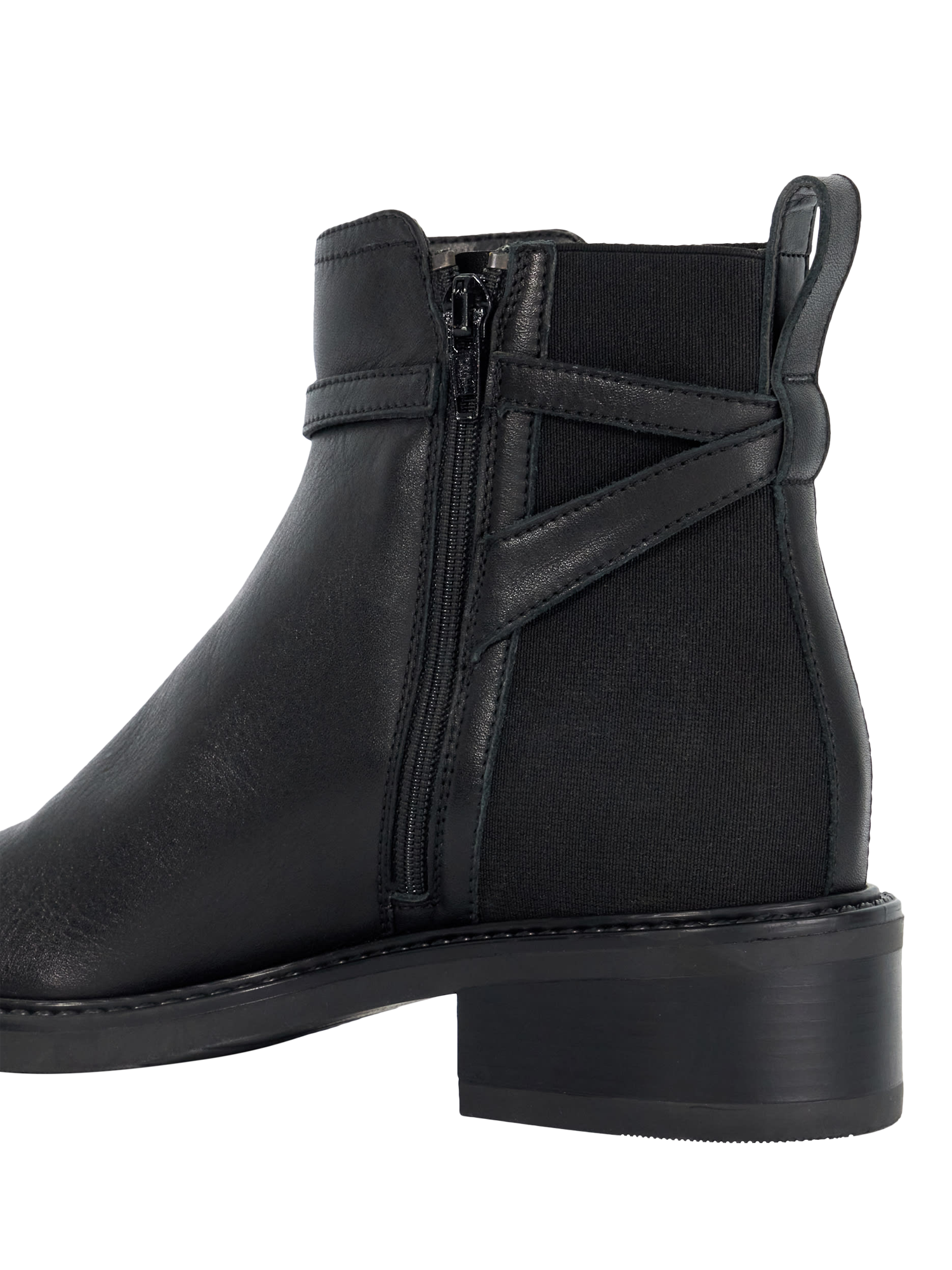 Product image 5 of 6, which shows Dune Praisley Block Heel Ankle Boots, Black, EU36