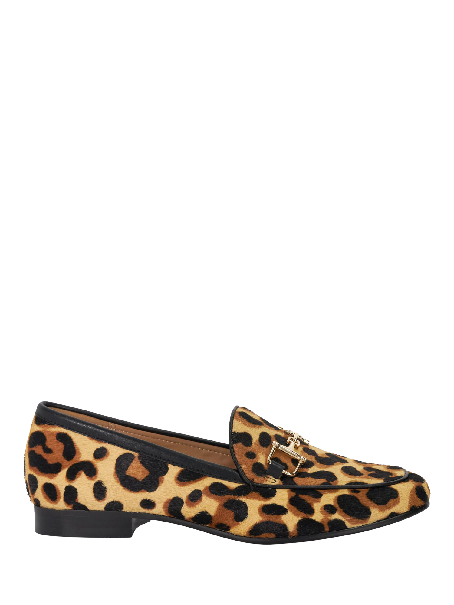 Dune Glair Leather Leopard Print Snaffle Trim Loafers Multi