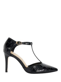 Dune London Castered Pointed Toe Stiletto Heel Court Shoes, Black, Black