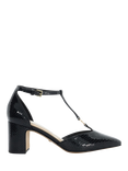 Dune London Chic Snake Effect Block Heeled Sandals, Black