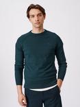 Aubin Collum Cotton Crew Neck Jumper, Khaki