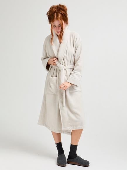 Pretty You Bamboo Towelling Robe, Silver Grey