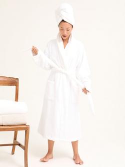 Pretty You Bamboo Towelling Dressing Gown, Cloud White, Cloud White