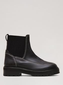 Phase Eight Chunky Leather Chelsea Boots, Black, Black
