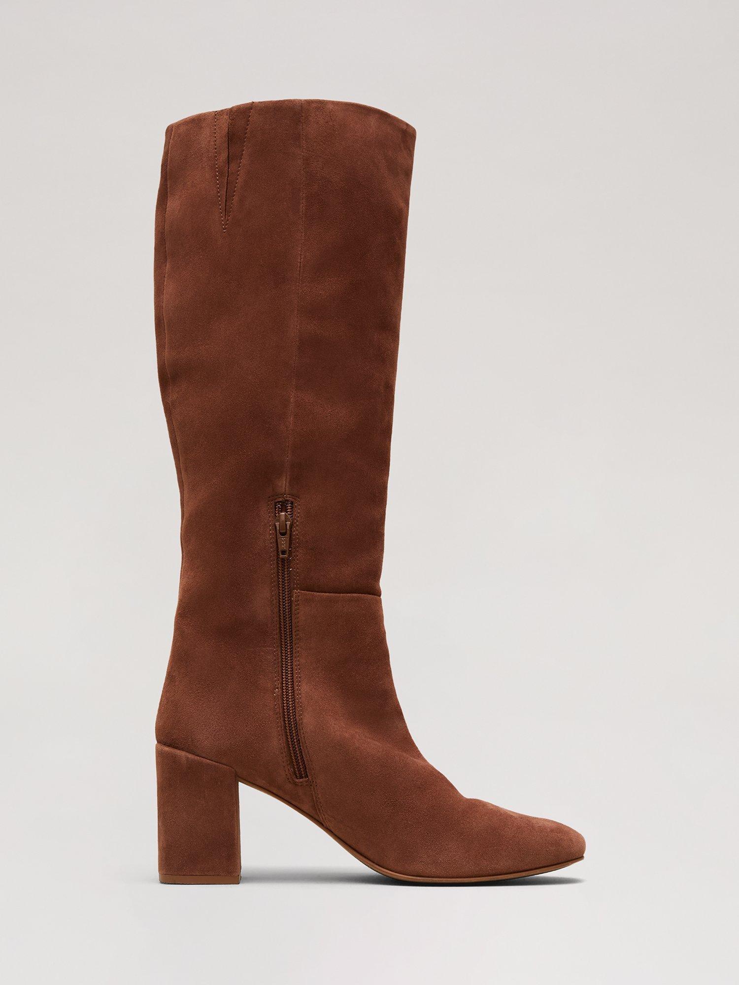 Phase Eight Suede Knee Boots Tan