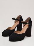 Phase Eight Suede Platform Heeled Court Shoes, Black