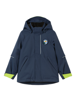 Polarn O. Pyret Kids' Waterproof & Windproof Ski Jacket, Blue - view 2, Blue