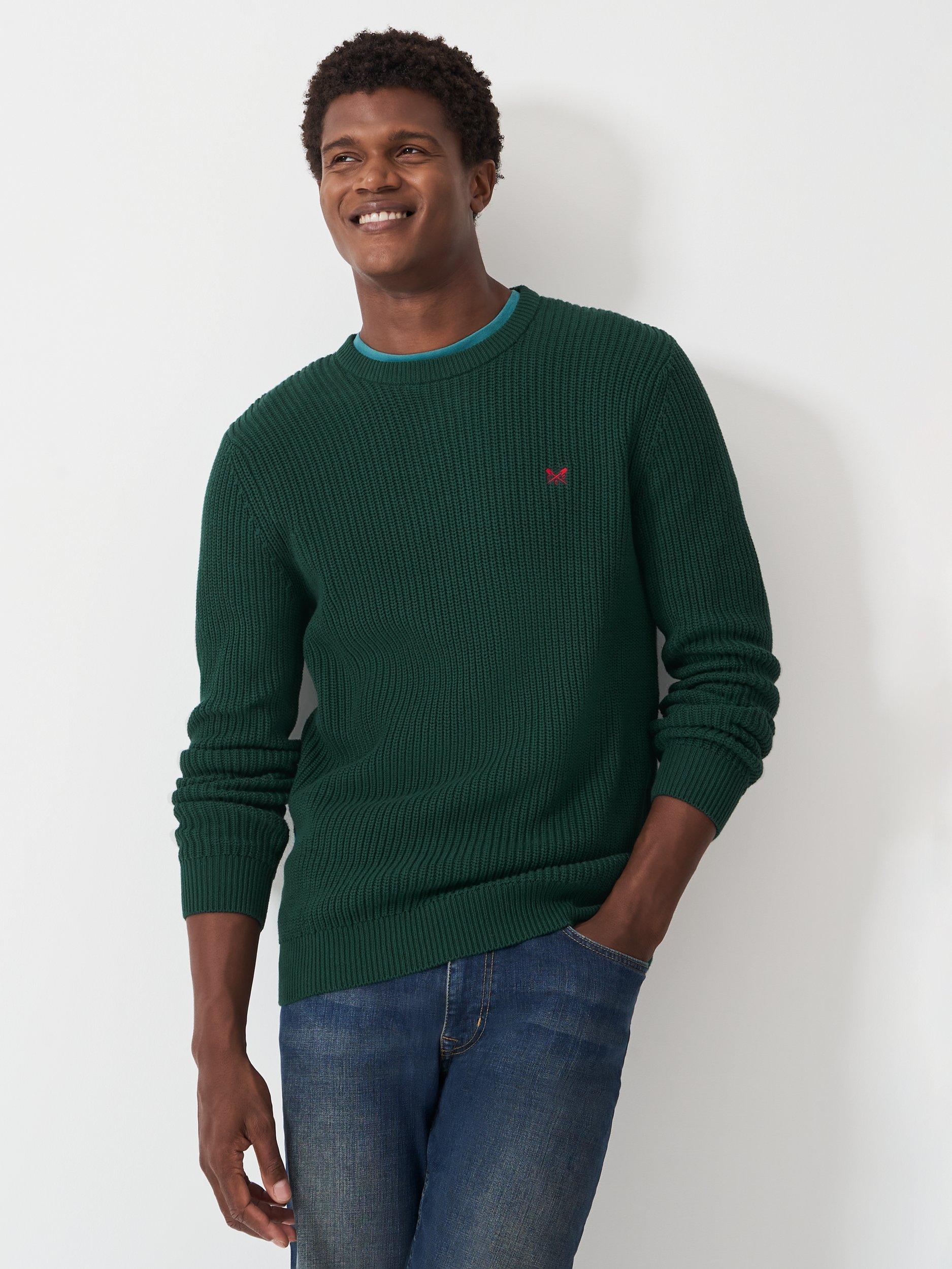 Crew Clothing Rib Jumper, Dark Green