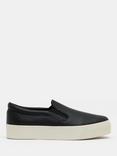 HUSH Gili Leather Flatform Trainers, Black