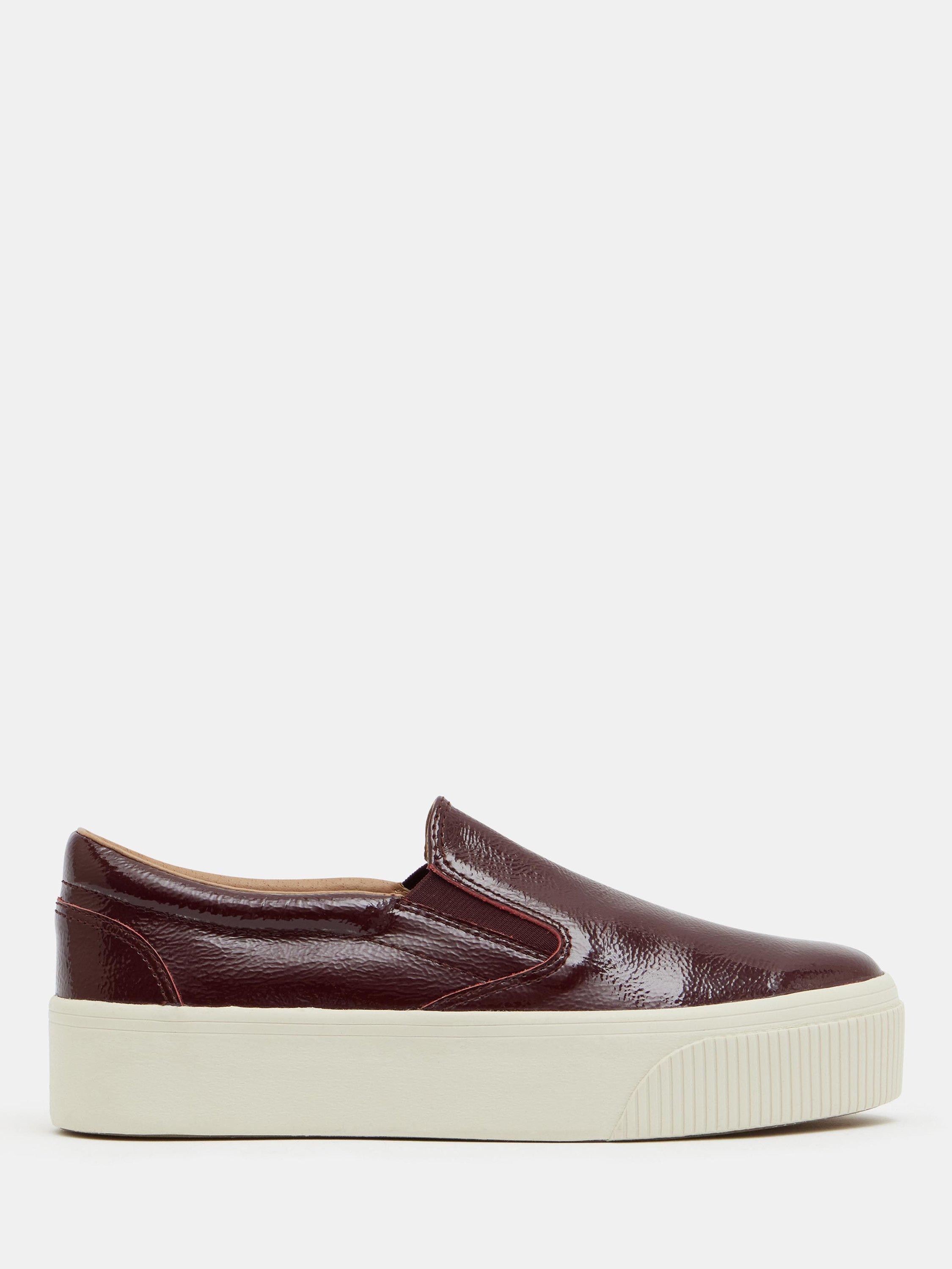 HUSH Gili Leather Flatform Trainers Oxblood