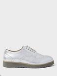 Crew Clothing Leather Brogues, Silver