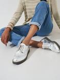 Crew Clothing Leather Brogues, Silver