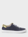 Crew Clothing Leather Trainers, Navy Blue