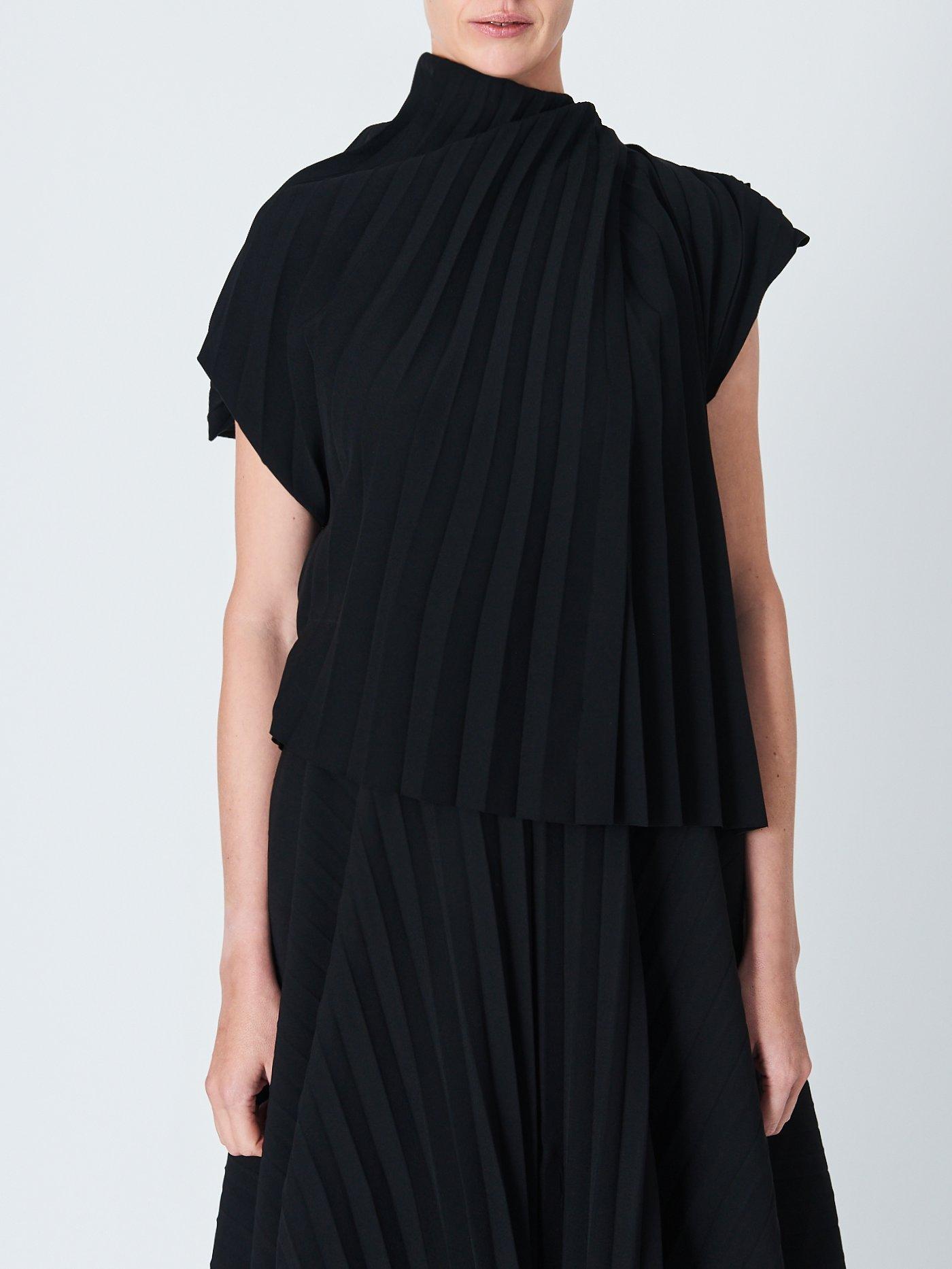 Product image 1 of 7, which shows John Lewis x A.W.A.K.E. MODE Pleated Top, Black, 10