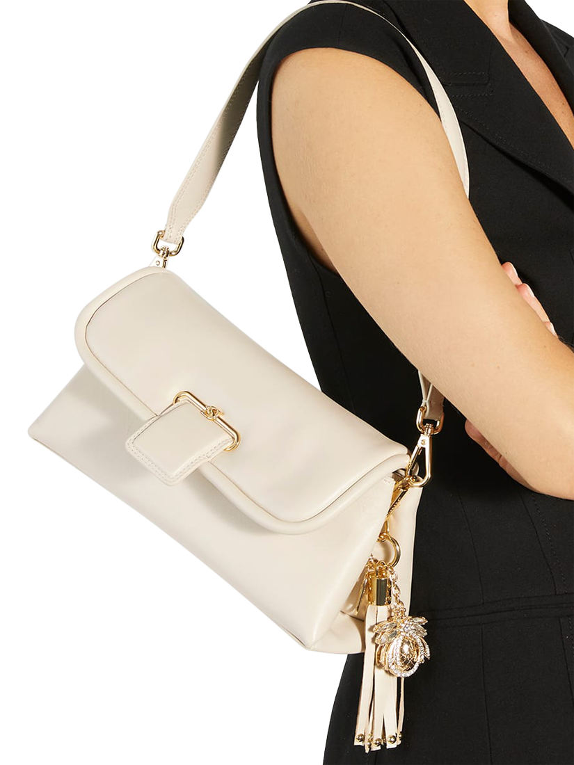 Product image 2 of 5, which shows Dune Chelsea Leather Shoulder Bag, Cream
