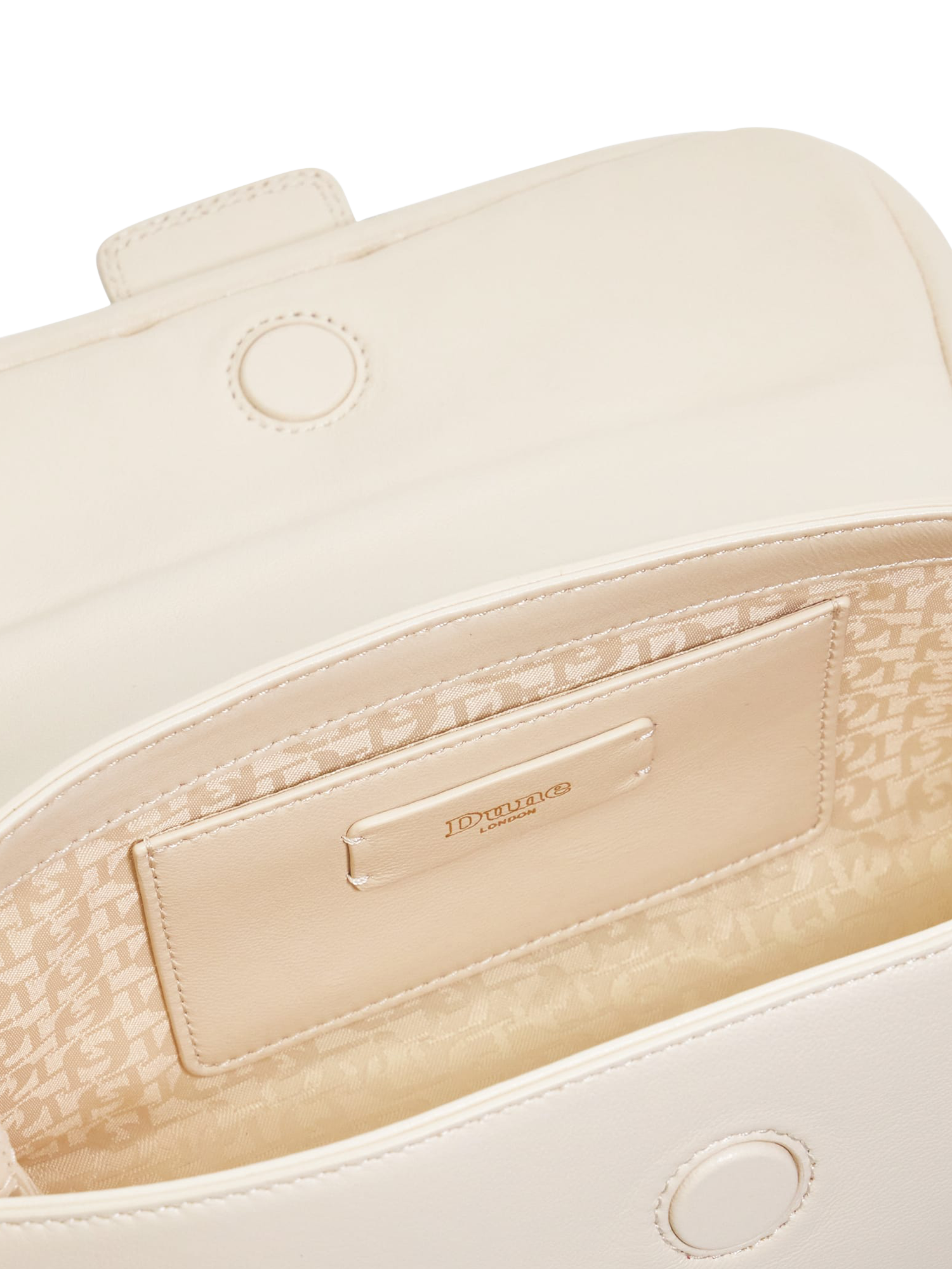 Product image 4 of 5, which shows Dune Chelsea Leather Shoulder Bag, Cream