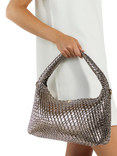 Dune Deliberate Woven Shoulder Bag, Pewter