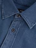 Reiss McIlroy Textured Denim Overshirt, Indigo Blue