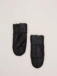 Phase Eight Shearling Lined Leather Mittens, Black