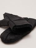 Phase Eight Shearling Lined Leather Mittens, Black