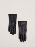 Phase Eight Leather Gloves, Black