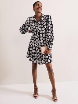 Phase Eight Selika Floral Dress, Black, Black