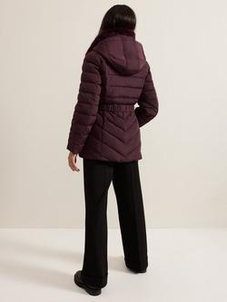 Phase Eight Bobbie Short Puffer Coat, Dark Red - view 2, Dark Red
