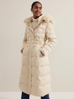 Phase Eight Dixie Long Puffer Coat, Ivory