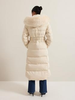 Phase Eight Dixie Long Puffer Coat - view 2, Ivory
