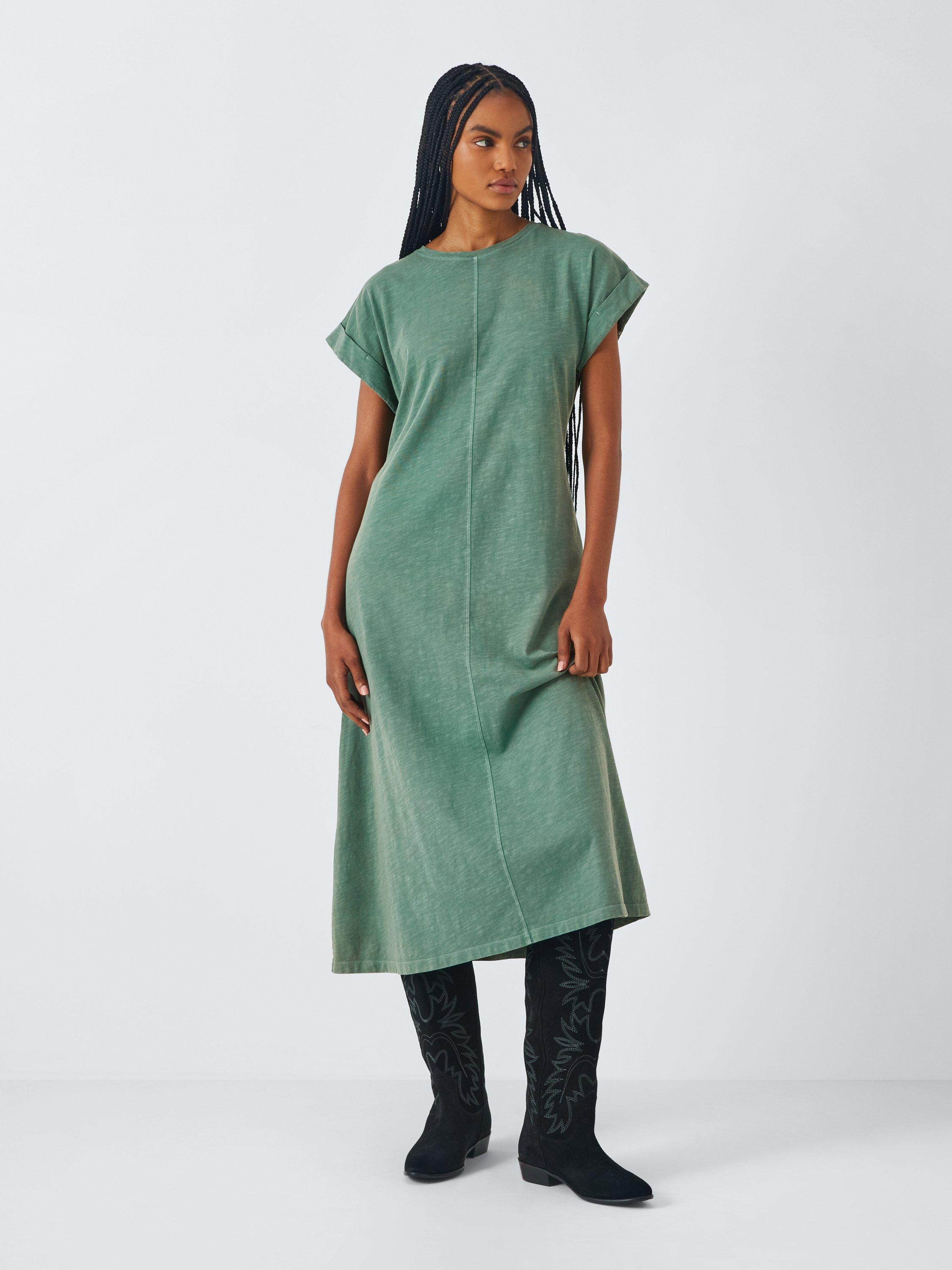 Product image 1 of 6, which shows AND/OR Kirby Jersey Dress, Green, 6