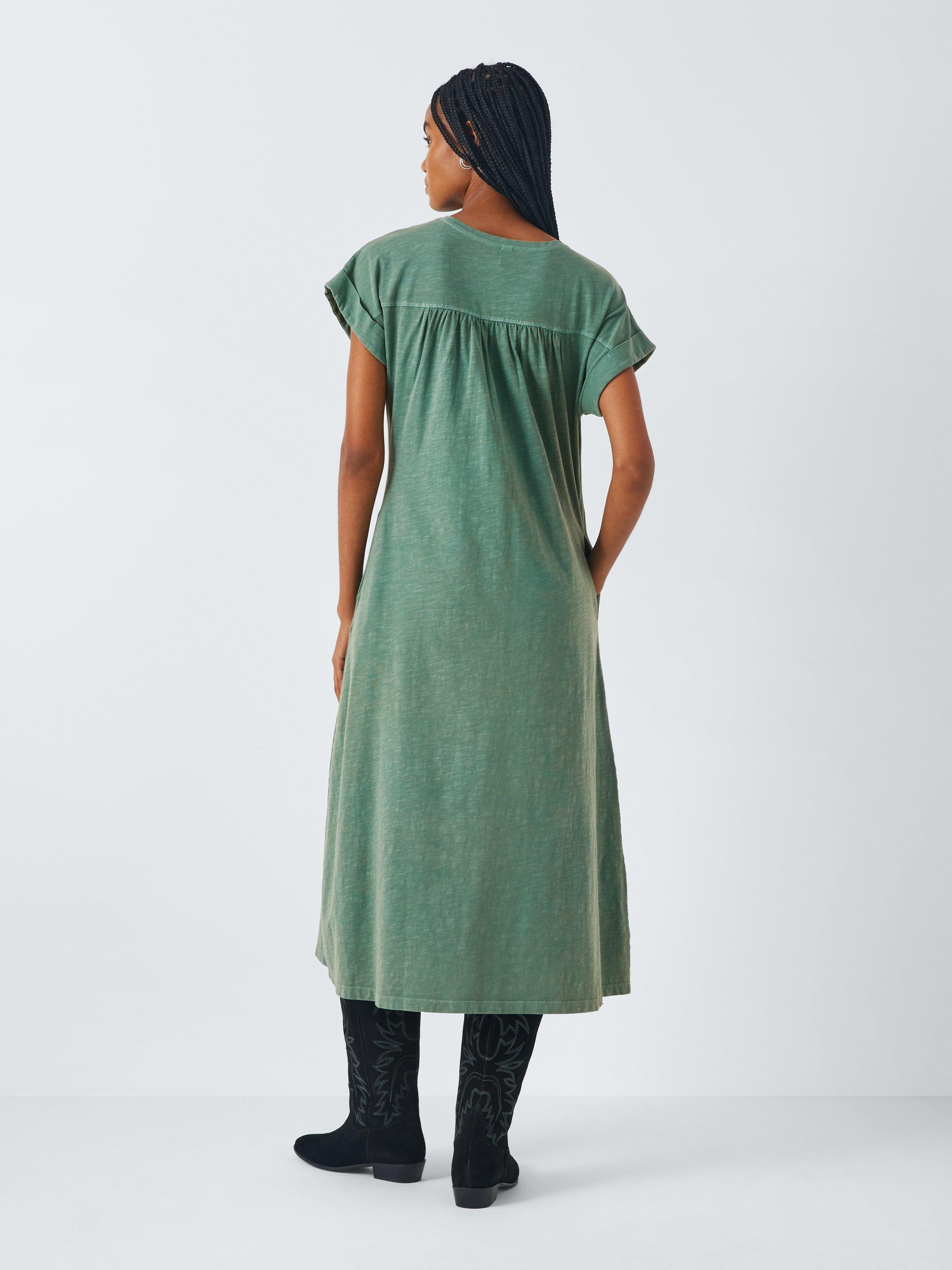 Product image 2 of 6, which shows AND/OR Kirby Jersey Dress, Green, 6