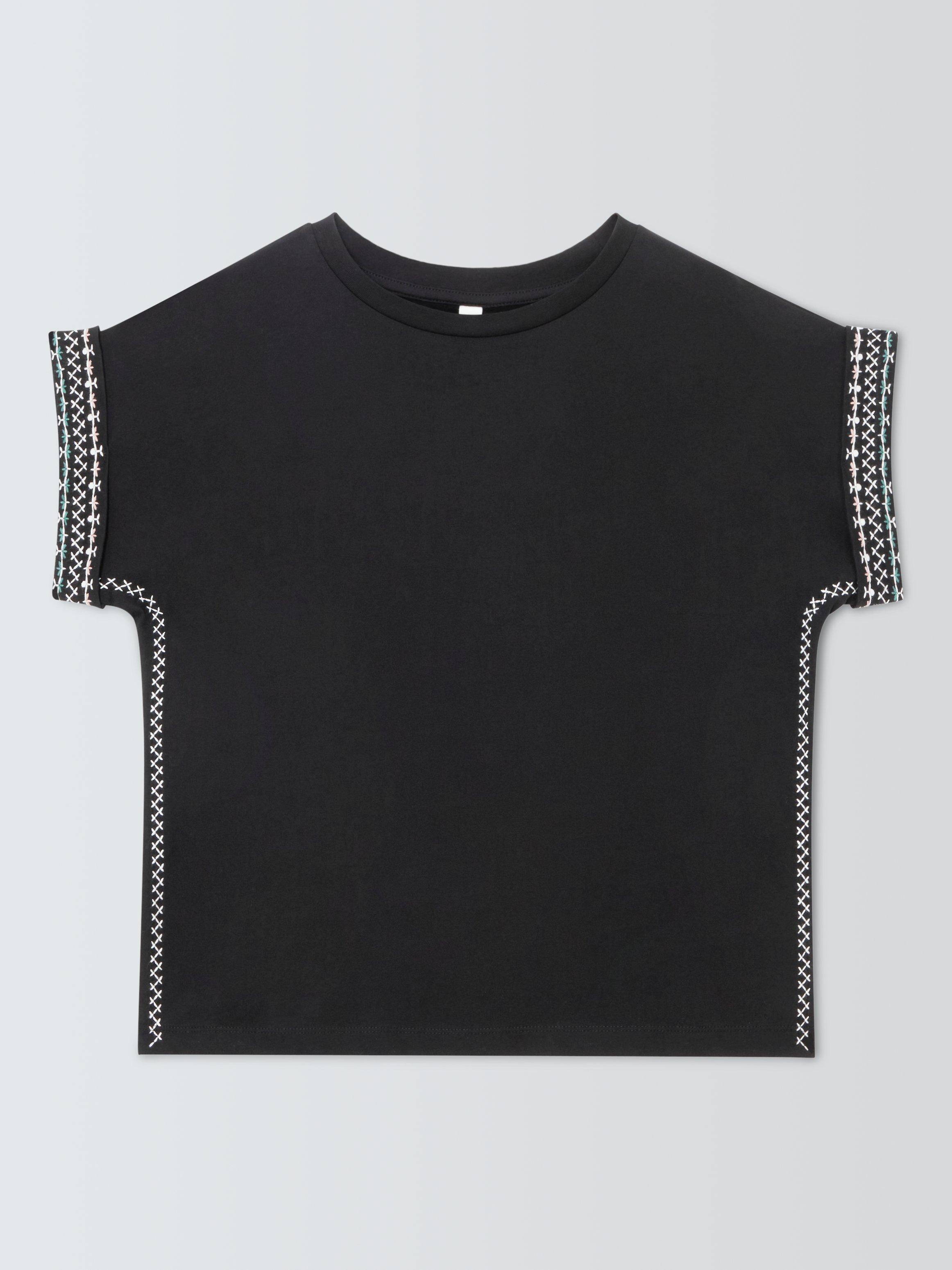 Product image 4 of 6, which shows AND/OR Thea Embroidered Tank Top, Black, 6