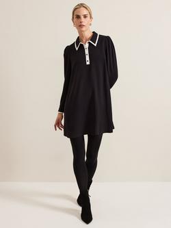 Phase Eight Gina Collar Swing Dress, Black, Black