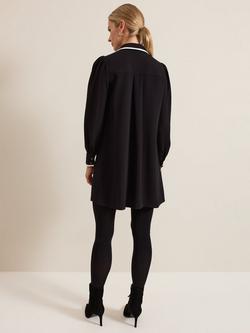 Phase Eight Gina Collar Swing Dress, Black - view 2, Black