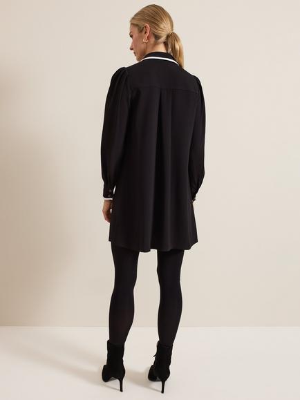Phase Eight Gina Collar Swing Dress, Black - view 2, Black