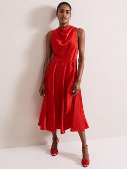 Phase Eight Jasleen Satin Dress, Red, Red