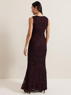 Phase Eight Montee Dress, Burgundy - view 2, Burgundy